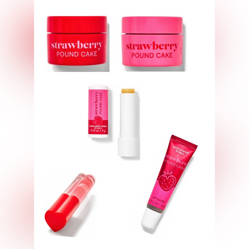 New/Unopened Strawberry Pound Cake Lip Care Bundle - Bath & Body Works - Picture 2 of 8